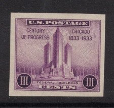 Scott 731A-3C Chicago, Siècle De Progrès - NGAI/ MNH 3C 1933 - Timbre Neuf