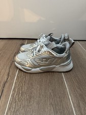 Emporio Armani Women's Silver Sneakers / TrainerS Size UK 4.5