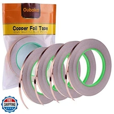 Oubaka 4 Pack Copper Foil Tape,Copper Tape Double-Sided Conductive with Adhes