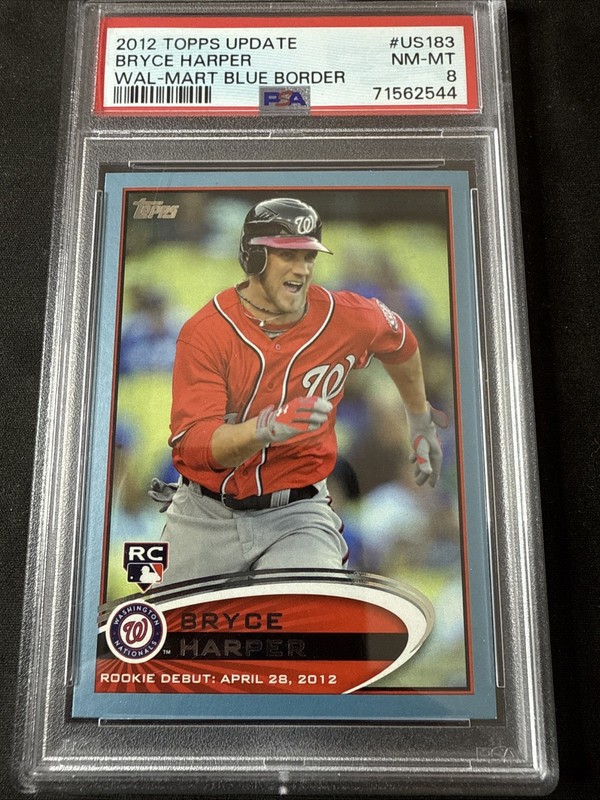 2012 Topps Update Wal-Mart Blue Border #US183 Bryce Harper RC ROOKIE PSA 8