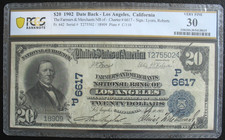 1902 National Bank Of Los Angeles $20 Dollar Note PCGS Very Fine-30