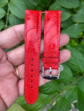 Red Leg Ostrich Leather Watch Strap Band, Size 18mm 20mm 21mm 22mm 24mm 26mm