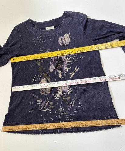 Jess & Jane Top Womens M BALLET Indigo Cotton Tunic Pocket Shirt M94-000 $88 USA - Picture 8 of 10