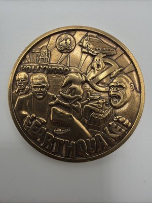 Vintage 1990 Universal Studios Florida Earthquake Ride Coin Woody Woodpecker
