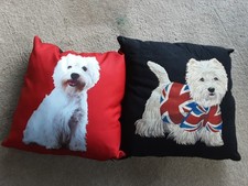 Westies Scottie Dog Cushions X2 Evans Lichfield Tapestry 