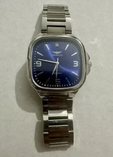 Gianello Diamond Brilliance 40 Square Men Watch Carat1/10 Silver Blue MSRP $229