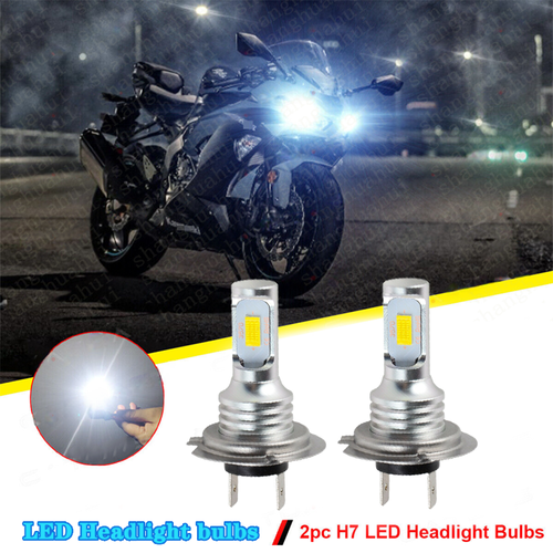 H7 LED Headlight Bulbs White For Kawasaki Ninja ZX6R 20132018 & ZX6RR