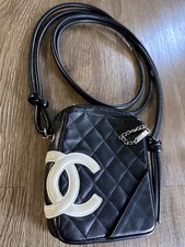 CHANEL Mini Shoulder Bag Color Black White Cambon In Very Good Condition.