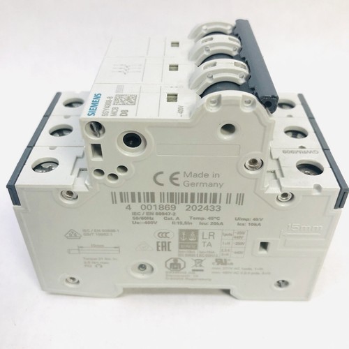 INTERRUPTOR DE CIRCUITO SIEMENS 5SY4308-8 3 POLOS 8 AMPERIOS MCB, INTERRUPTOR DE CIRCUITO MINIATURA - Imagen 5 de 5