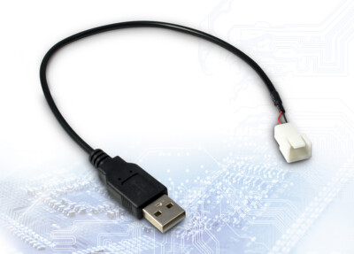 AC Adapter USB AM auf 3-Pin Buchse, 30cm Kabel mit Steckern