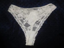 NWT! Marks and Spencer White Lace Thong Panty L