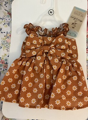 Caramel Brown Daisy Dog Pet Sundress Clothes Dress Strappy NWT House of Barker