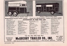 McQuerry Trailer Co Inc Fort Worth Texas Horse Trailers Vtg Magazine Print Ad