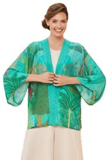 Powder Womens Secret Paradise Kimono Jacket - Aqua Blue