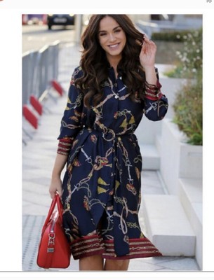 zara chain print dress