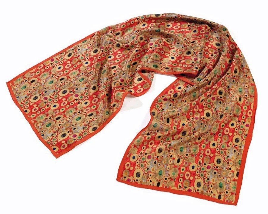 Fox u0026 Chave Gustav Klimt Red Silk Scarf | eBay