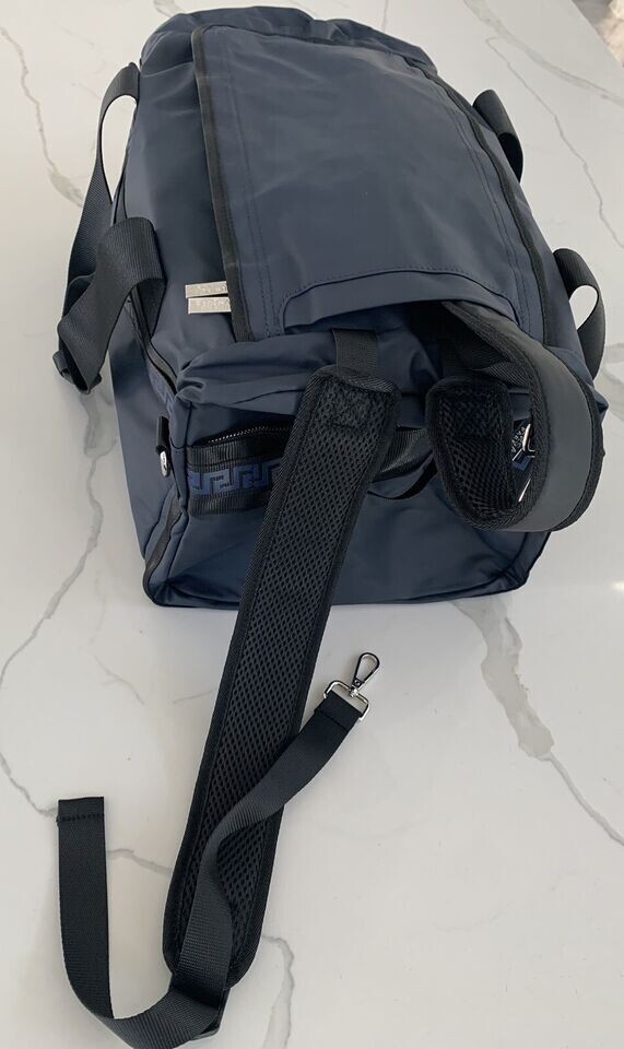 Versace Parfums Duffle dark blue Backpack faux leather gym