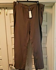Eileen Fisher Rye Brown Tencel Linen Straight Pants 18W MWT