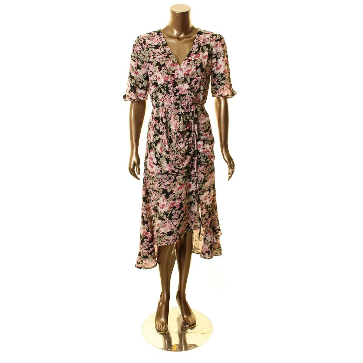 WALTER BAKER NEW Women s Wendel Floral Ruched Midi Faux Wrap Dress TEDO