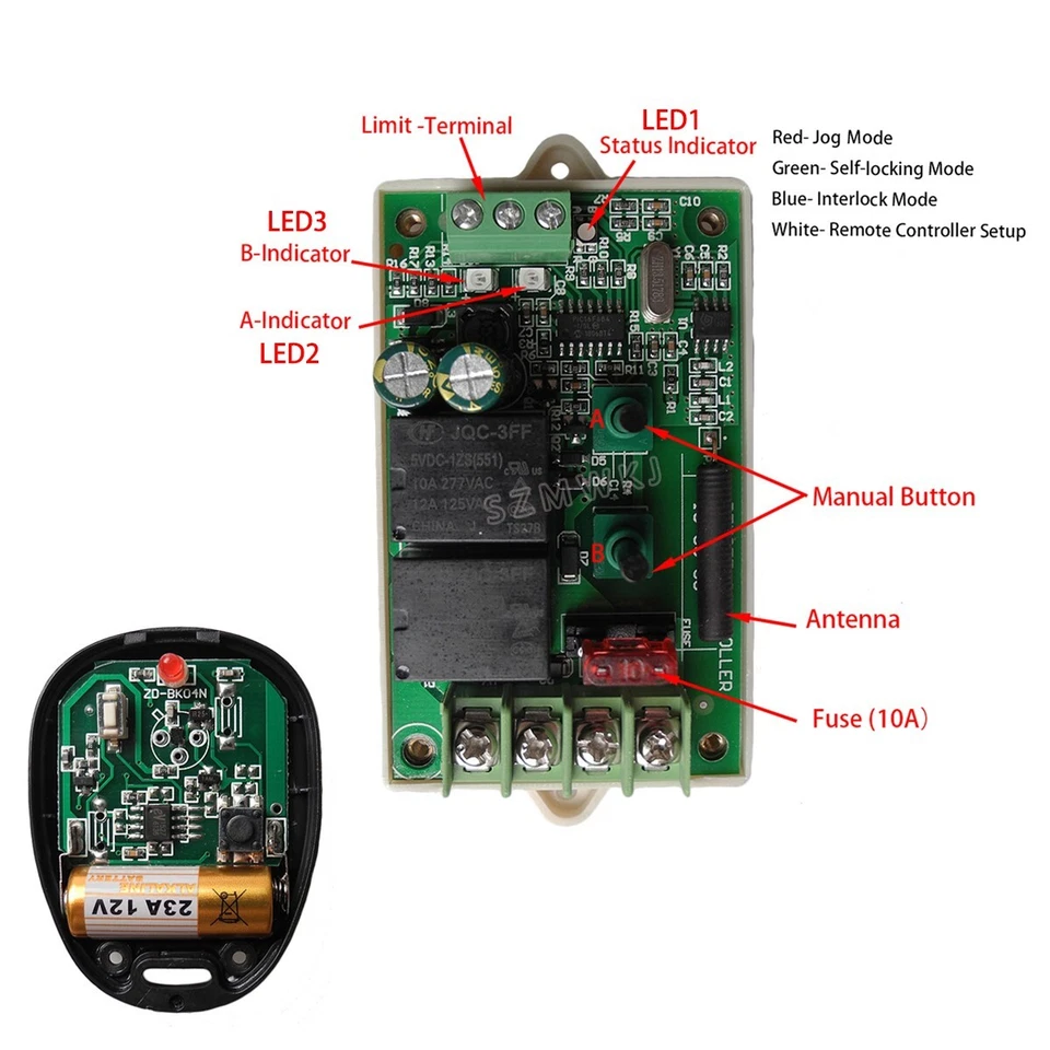 Kit de control remoto inalámbrico controlador de actuador lineal de motor de CC auto elevador de automóvil Foto 4 de 4