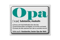 Blechschild Spruch 40X30Cm Opa Handwerker Bester Opa Welt