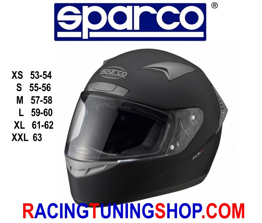 CASCO KART MOTO SPARCO CLUB X1 OMOLOGAZIONE ECE - NERO TG XS S M L 