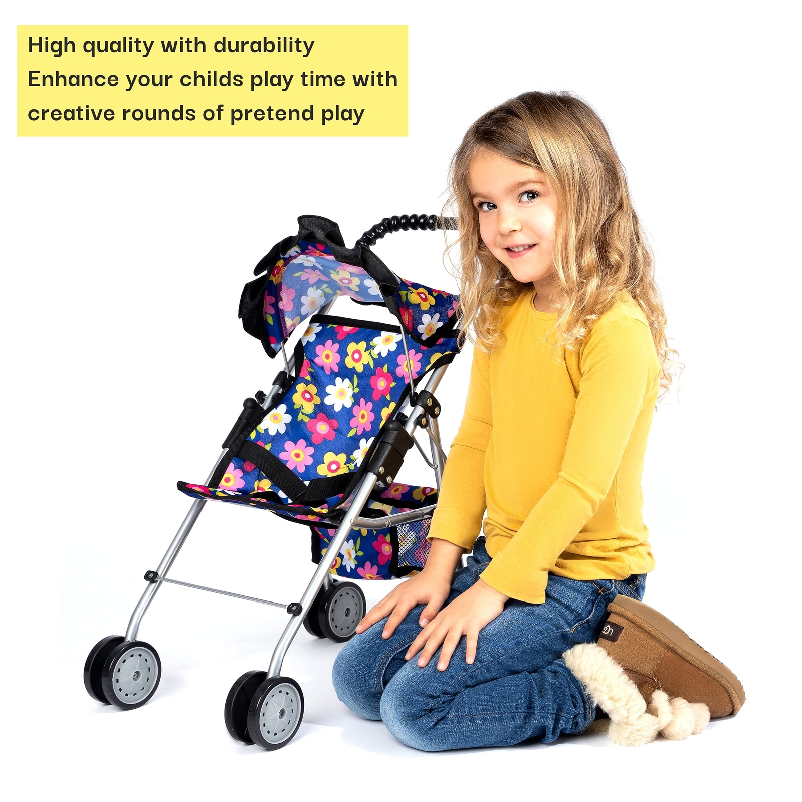 PONY Set Gioco Bambola Neonato 4 Pezzi Disegno Floreale Include Confezione Pieghevole N Gioco Baby...