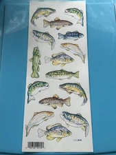 Vintage Paper Studio Stickabilities Fish Large Stickers Sheets 1 Sheet ￼