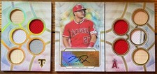 2018 Topps Triple Thread Mike Trout Deca Threads Autograph Relic Booklet 7/10