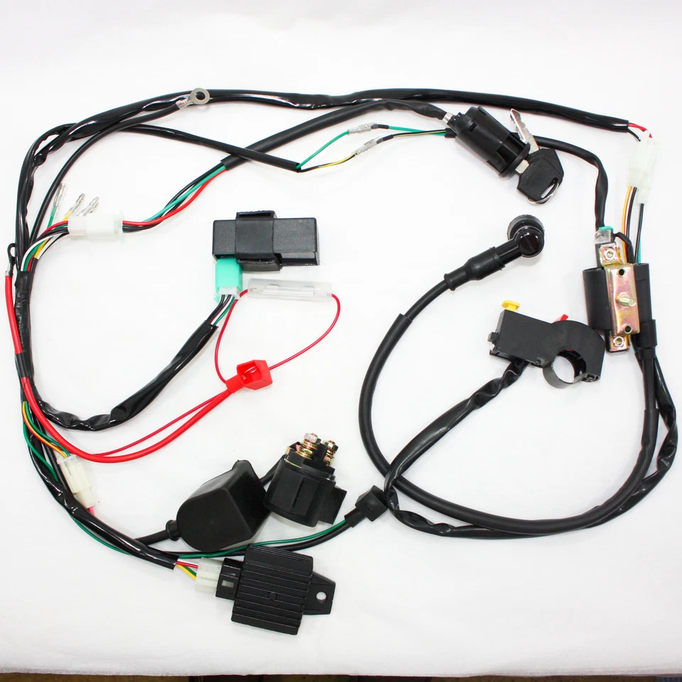 Complete Electric Start Engine Wiring Harness Loom 110 125cc Quad Bike ATV Buggy - Image 2 of 4
