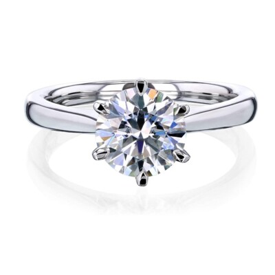 Certified 2 Ct Off White Diamond Solitaire Ring, 925 Silver, Double Prongs !