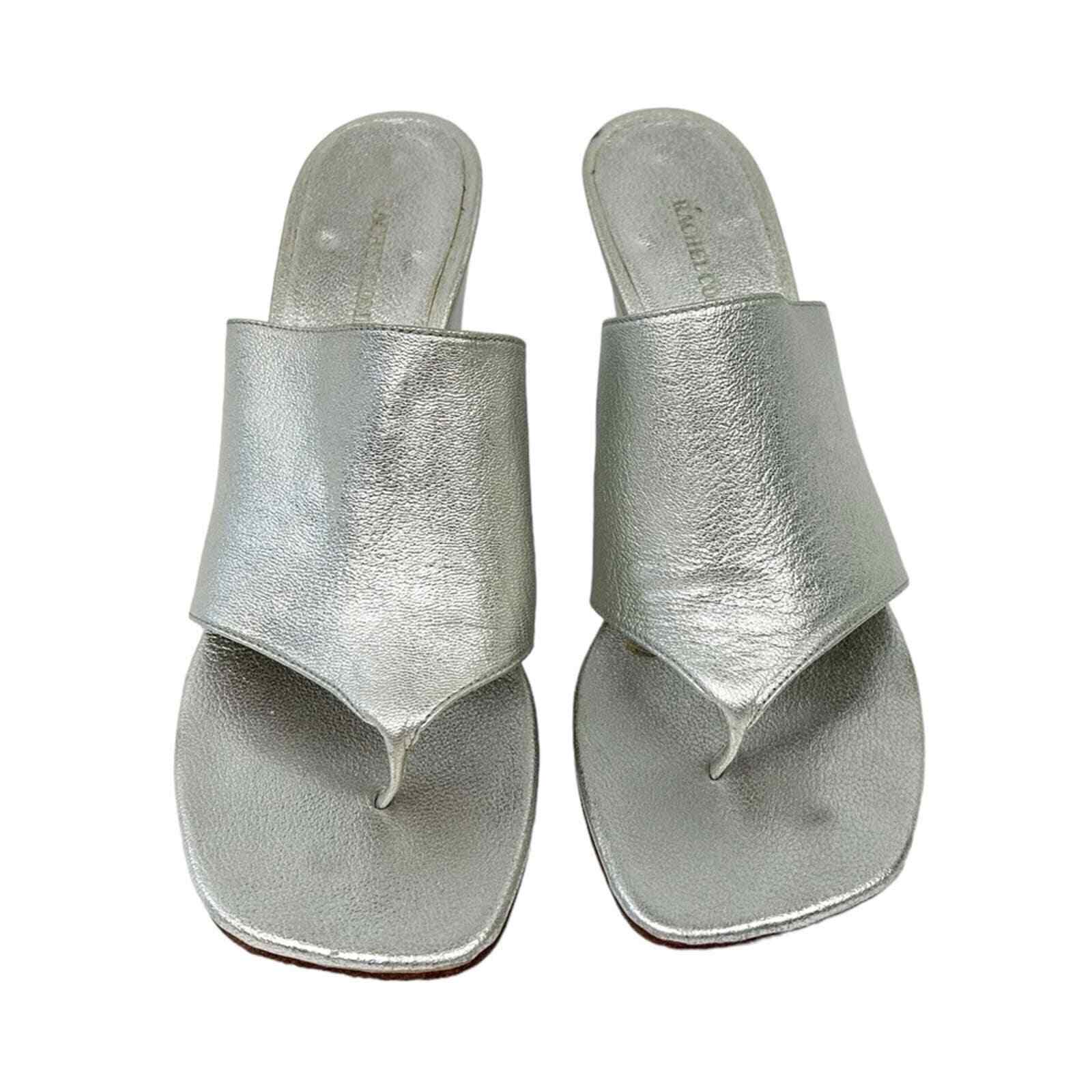 Rachel Comey Square Toe Thong Sandal Heels Silver… - image 4