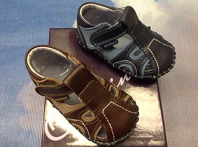 Pediped Originals Boy Brody Leather V Closure Sandals Size Newborn