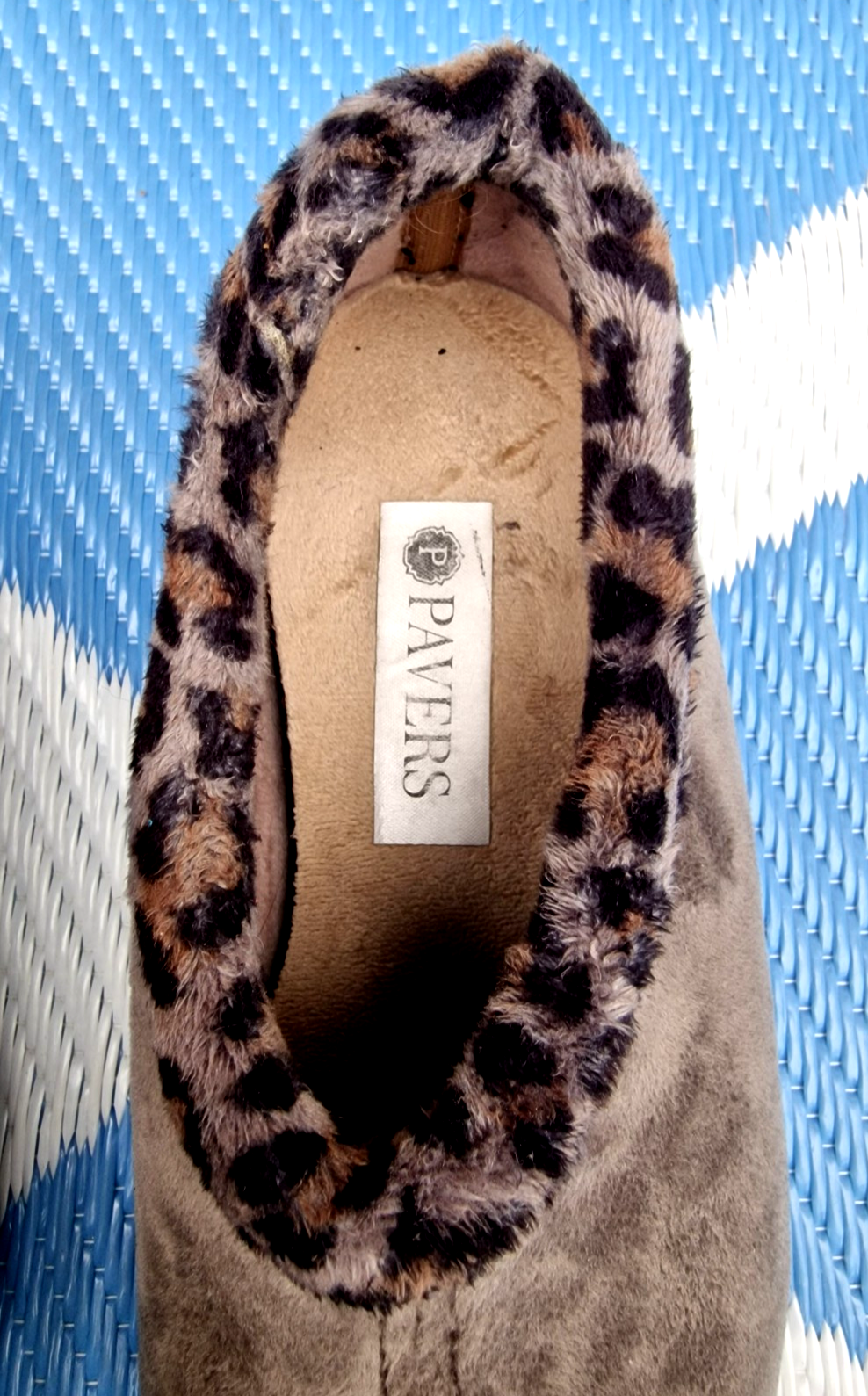 PANTOFOLA D’ORO Pavers 'Pantofole con orlo leopardato in peluche' Paloma suola antiscivolo ultra comoda donna 5 5