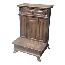 Antico INGINOCCHIATOIO Luigi XIV BAROCCO  in LEGNO di NOCE Epoca Seicento '600