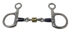 Stainless Steel 3-Piece Dog Bone Snaffle Baucher Bit w/ Copper Rings 35433