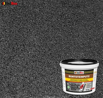 ISOLBAU Mosaikputz Buntsteinputz BP 100 (Anthrazit) 15 kg Fertigputz Sockelputz