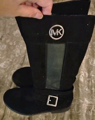 Little Girl Size 1 Michael Kors Black Ridding Boots  Zip