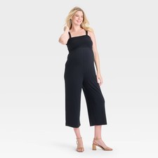 Smocked Maternity Jumpsuit - Isabel Maternity by Ingrid  Isabel Black XS: