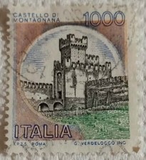 STAMP-SERIES CASTLES-CASTLE DI MONTAGNANA-1000 LIRE-1980