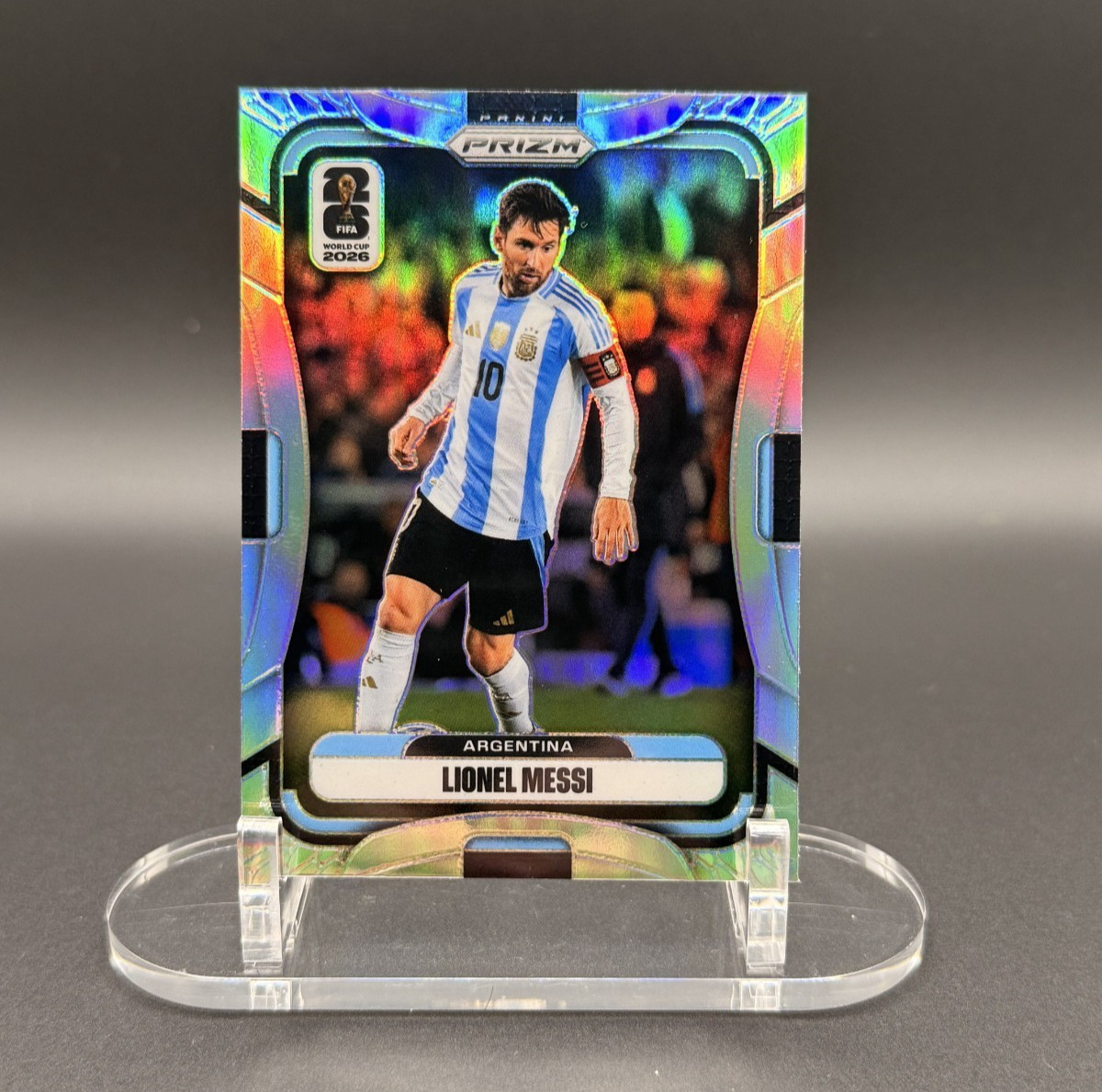 2026 Panini Prizm FIFA World Cup #10 Lionel Messi True Silver Prizm SP view 1