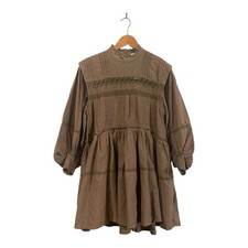 Pilcro Anthropologie Green Mock Neck Swing Mini Dress XS NWT