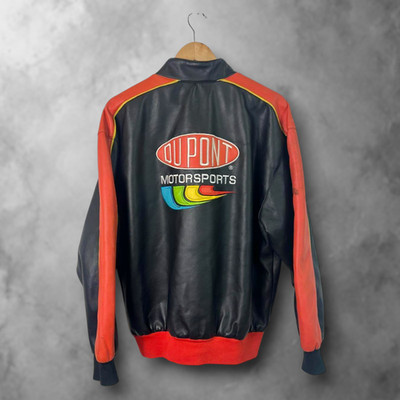 Vintage Rennjacke schwarz/rot Winners Circle Pleather