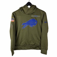 Youth Buffalo Bills Salute To Service NFL Green Pullover Sport Hoodie Size M
