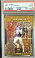 2024 PANINI SELECT SCORE SELECT THROWBACK #4 JUSTIN JEFFERSON /10 PSA 9