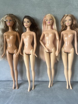 Lot Of 4 Barbie Fashionistas Dolls, Mattel 2010 s Movie Dolls, Nude Used