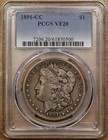 1891-CC Morgan dollar, PCGS VF20, very pleasing, crusty coin DavidKahnRareCoins — photo 3