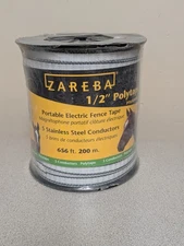 Zareba 1/2 in 656 Ft 200 m Portable Electric Fence Polytape Tape 5 Conductors