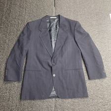Yves Saint Laurent Vintage Wool Blazer Made in France Navy Pinstripe 38R