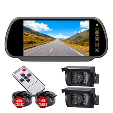 7" LCD Monitor Truck/RV/Trailer Backup Camera with 5m and 10m Cables Waterproof